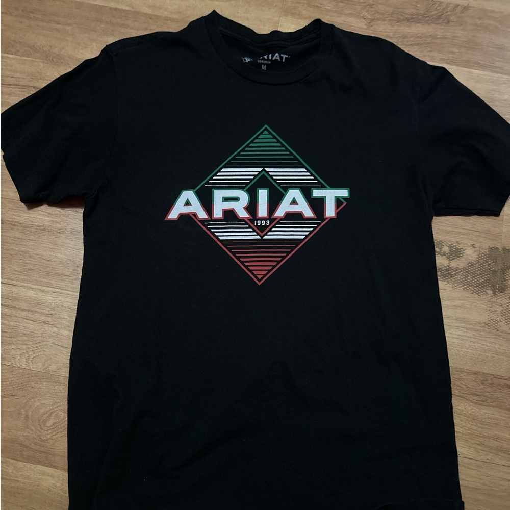 Ariat Black T-Shirt with Red and Green Graphic